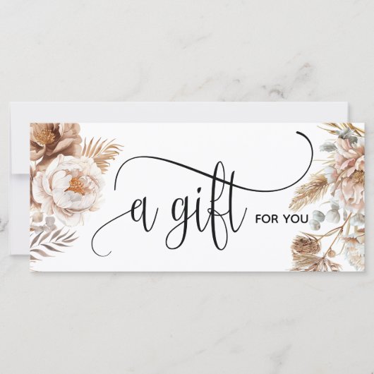 Bohoピンクモダンフローラ証明書ギフトカード (正面)