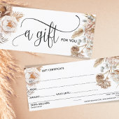 Bohoピンクモダンフローラ証明書ギフトカード