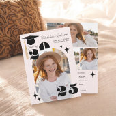 Bohoピンクモダン星4 – 写真卒業 招待状