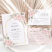 Bohoピンクローズフローラ結婚アーチのテーブル番号