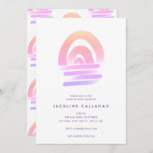 Bohoピンク水彩虹の赤ちゃん女の子シャワー