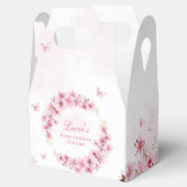 Bohoピンク水色フローラ蝶ベビーシャワー フェイバーボックス (オープン)