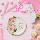 Bohoピンク花びら&プロセッコブライダルシャワー ペーパープレート (パーティー)