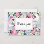 Bohoピンク薄紫ブルーフローラポスト結婚式の引き出物 出欠カード (正面)