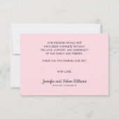 Bohoピンク薄紫ブルーフローラポスト結婚式の引き出物 出欠カード (裏面)