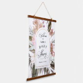 Bohoファンタジー水彩フローラベビーシャワー 吊り下げ型タペストリー (傾斜あり)