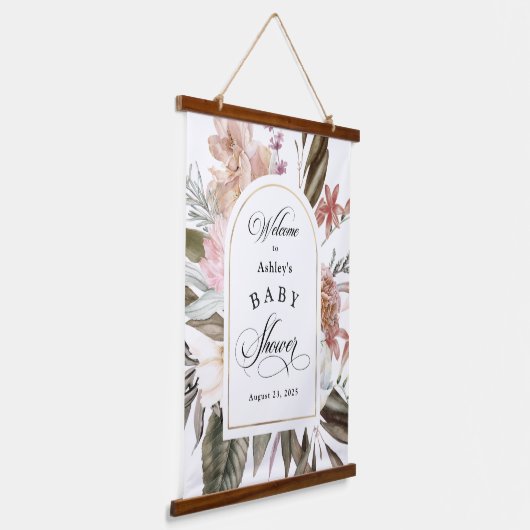 Bohoファンタジー水彩フローラベビーシャワー 吊り下げ型タペストリー (傾斜あり)