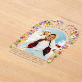 Bohoフォトアルチワイルドフラワー開花結婚ズ アクリル招待状 (レイダウン)