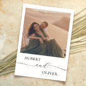 Bohoフォトウェディング招待スクリプモダントエレガント 招待状