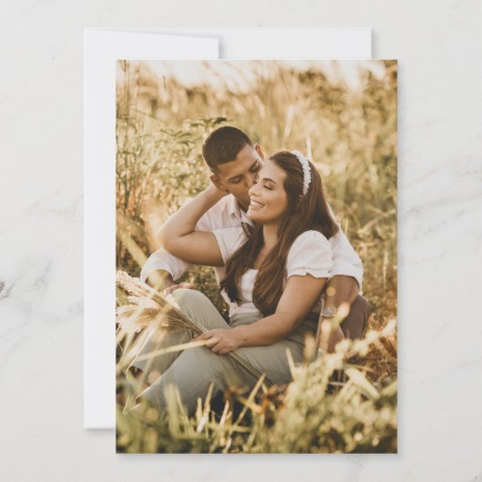 Bohoフォトウェディング招待テラコッタパンパスグラス 招待状 (裏面)