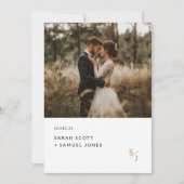 Bohoフォトウェディング招待 | シックモダンミニマル 招待状 (正面)