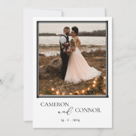 Bohoフォトウェディング招待 |ミニマモダンリスト 招待状