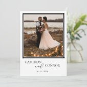 Bohoフォトウェディング招待 |ミニマモダンリスト 招待状 (スタンド正面)