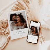 Bohoフォトウェディング招待 |ミニマモダンリスト 招待状