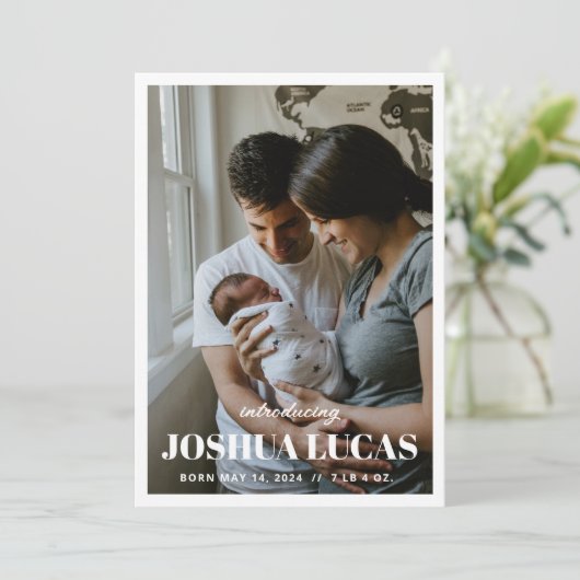 Bohoフォトウェディング日付カードを保存 招待状 (スタンド正面)