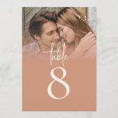 Bohoフォトオーバーレイテラコッタクリームテーブル番号 (正面)