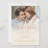 BohoフォトオーバーレイQRテラコッタクリーム結婚ズ 招待状 (正面)