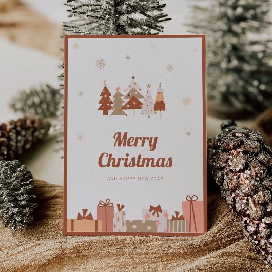 Bohoフォトクリスマスカードと新年おめでとう シーズンカード