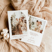 Bohoフォトクリスマスカード |テラコッタホリデー 招待状