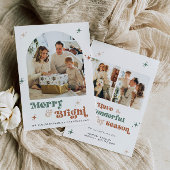 Bohoフォトクリスマスカーメリードと明るい休日 シーズンカード