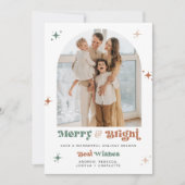 Bohoフォトクリスマスカーメリード&ブライトホリデー シーズンカード (正面)