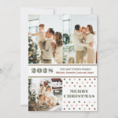 Bohoフォトコラージクリスマスホリデーグリーティングカード シーズンカード (正面)