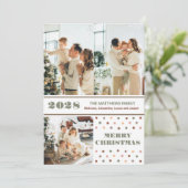 Bohoフォトコラージクリスマスホリデーグリーティングカード シーズンカード (スタンド正面)