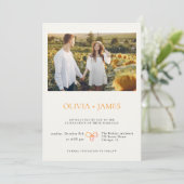 Bohoフォトコラージュエレガントサマー結婚ズ 招待状 (スタンド正面)