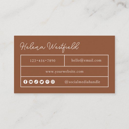 Bohoフォトスモールビジネスカード 名刺 (裏面)