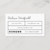 Bohoフォトスモールビジネスカード 名刺 (裏面)