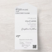 Bohoフォトミニマルモダンスシンプルト結婚 オールインワン招待状 (内側)
