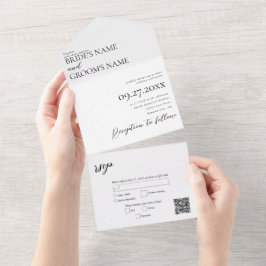 Bohoフォトミニマルモダンスシンプルト結婚 オールインワン招待状