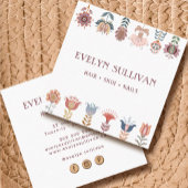 bohoフォークアートフラワーズスクエア名刺 スクエア名刺