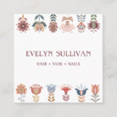 bohoフォークアートフラワーズスクエア名刺 スクエア名刺 (正面)