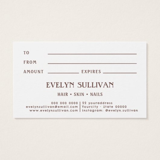 bohoフォークアート花ギフトカード (裏面)