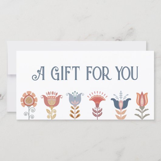 bohoフォークアート花ギフト券 (正面)