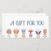 bohoフォークアート花ギフト券 (正面/裏面)