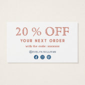 bohoフォークアート花ディスカウントカード (裏面)