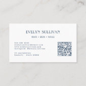 bohoフォークアート花qrコード名刺 名刺 (裏面)