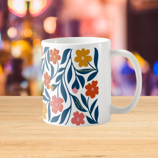 Bohoフォークフローラアート前向き、肯定ギフト コーヒーマグカップ