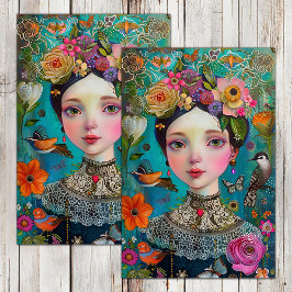 BOHOフラワーガールデコップページ 薄葉紙