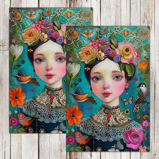 BOHOフラワーガールデコップページ 薄葉紙