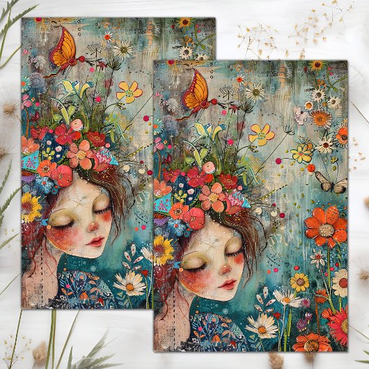 BOHOフラワーガールデコップページ 薄葉紙