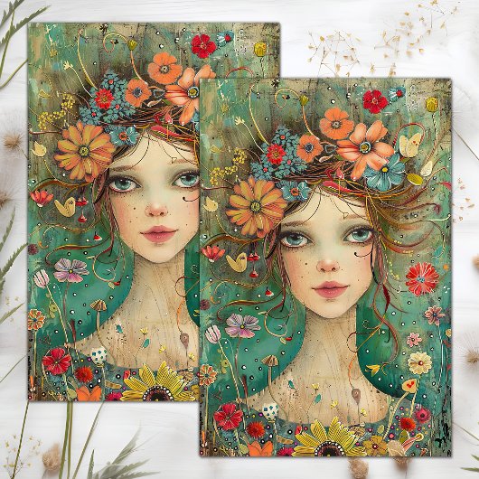 BOHOフラワーガールデコップページ 薄葉紙