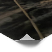 Bohoフラワーズウォールアートinブラウン&金ゴールドポスター ポスター (角)