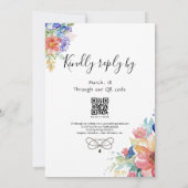 Bohoフラワーズフ鮮やかラフト招待状フレーム 招待状 (裏面)