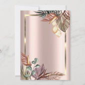 Bohoフラワーズ金ゴールドフレーム、バラ金ゴールド退職 招待状 (裏面)