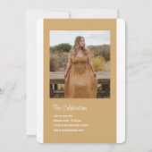 Bohoフラワーズ&キャップ卒業写真招待状 招待状 (裏面)