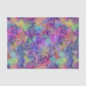 BohoフラワーホワイトラインアートTie染めルック 薄葉紙 (正面)