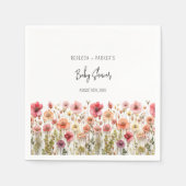 Bohoフレッシュフラワーベビーシャワー スタンダードカクテルナプキン (正面)